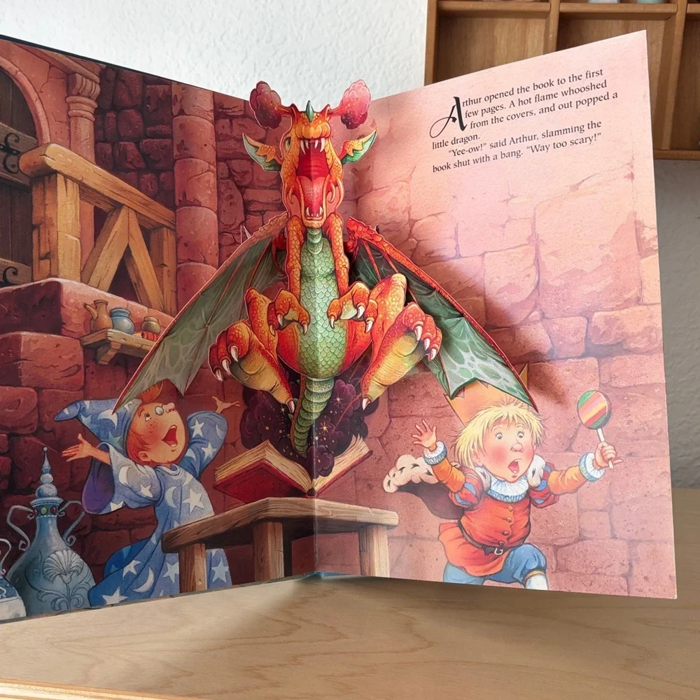 VINTAGE Little Merlin's Book of Magic Pets - Hardcover Pop-Up Book